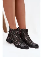 Lakované dámské botky D&A – černé