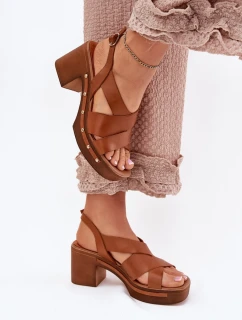 Sandály na podpatku model 214390 Step in style