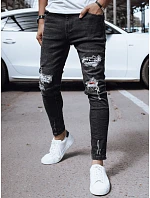 Pánské černé džínové kalhoty FashionStreet UX4141
