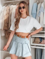Džínová mini sukně s páskem BLUETTA modrá FashionStreet CY0505