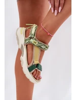 Dámské Sandály Na Suchý Zip D.Franklin DFSH406003 Zelené