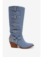 Fivelle Džíny Kovbojky Na Podpatku S Klamrami