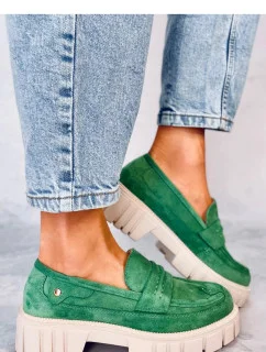 Dámské polobotky na vysoké platformě UK132P Zelená - Seastar