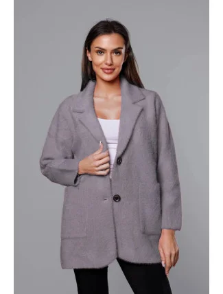 Krátký šedý vlněný přehoz přes oblečení typu alpaka (7108-1) Krátký šedý vlněný přehoz přes oblečení typu alpaka (7108-1)