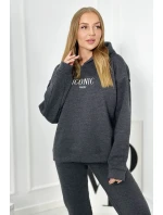 Izolovaná bavlněná souprava, mikina s vyšívacími + kalhotami Grafit Izolovaná bavlněná souprava, mikina s vyšívacími + kalhotami Grafit