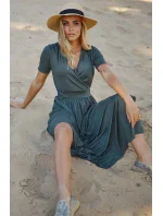 Dámské šaty M792 Khaki - Makadamia Dámské šaty M792 Khaki - Makadamia