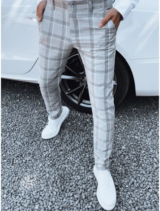 Světle šedé pánské kalhoty FashionStreet UX4405