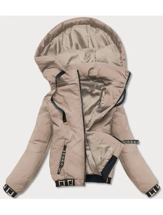 Béžová dámská bunda "bomber" (B8098-12) Béžová dámská bunda "bomber" (B8098-12)