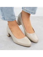 Béžové lodičky na klínku Sergio Leone PB291