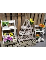 DŘEVĚNÝ SKLÁDACÍ KVĚTINOVÝ ZÁHON 3 POLICE