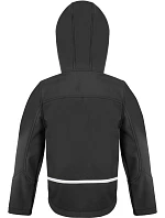 Result R 224JY Dětská 3-vrstvá softshellová bunda s kapucí 30.224J black/grey