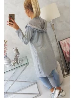 Dlouhá pláštěnka s kapucí šedá Dlouhá pláštěnka s kapucí šedá