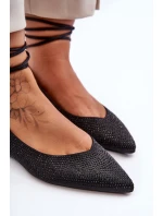 Ženy Tkanicí Baleríny Ozdobené Pytlíky Černé Jange Ženy Tkanicí Baleríny Ozdobené Pytlíky Černé Jange