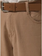 Dámské džíny s páskem mom fit béžové FashionStreet UY2880