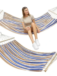 ZAHRADNÍ HOUPACÍ SÍŤ PRO 2 OSOBY 200X150CM S TYČÍ 1052717