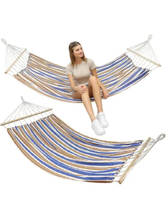 ZAHRADNÍ HOUPACÍ SÍŤ PRO 2 OSOBY 200X150CM S TYČÍ 1052717