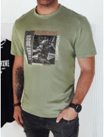 Pánské zelené tričko s potiskem FashionStreet RX5465
