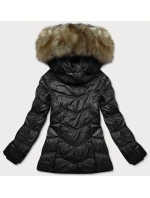 Černá dámská prošívaná bunda pro přechodné období (H-205-1) Černá dámská prošívaná bunda pro přechodné období (H-205-1)