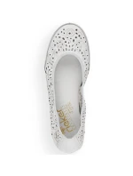 Kožená pohodlná polobotka Rieker W RKR649 bílá