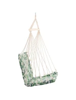 BRAZILSKÁ ZÁVĚSNÁ SEDAČKA HAMAK 100x50CM NATURE S VNITŘNÍM POLŠTÁŘEM JUNGLE LIGHT