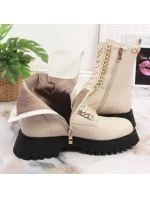 Zateplené kožené boty s řetězem Artiker W HBH40