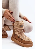 Voděodolné sněhule na platformě veganské D.Franklin DFSH370004 Hnědé Voděodolné sněhule na platformě veganské D.Franklin DFSH370004 Hnědé