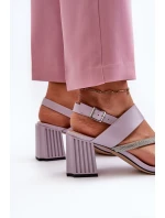 Dámské elegantní sandály na podpatku fialové D&A MR38-549