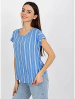 Dámská halenka D73771R10978Q modrá - FPrice Dámská halenka D73771R10978Q modrá - FPrice