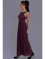 Dámské společenské šaty EVA LOLA s krajkou a kamínky dlouhé tmavě modrá Dámské společenské šaty EVA LOLA s krajkou a kamínky dlouhé tmavě modrá