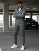 Pánská mikina na zip s kapucí antracitová BX4111