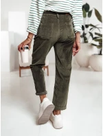 Dámské manšestrové kalhoty tmavě zelené FashionStreet UY2231 Dámské manšestrové kalhoty tmavě zelené FashionStreet UY2231