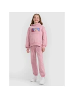 Dívčí nepruhovaná mikina s kapucí 4F 4FJRAW25TSWSF2294-54S