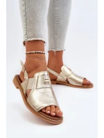 Zazoo 40385 Dámské Kožené Sandály Zlaté
