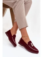 Mokasyny Loafersy Dámské Z Eko Semiš Bordó Darwen Mokasyny Loafersy Dámské Z Eko Semiš Bordó Darwen