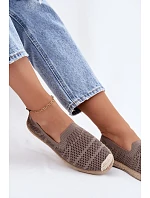 Dámské Otevřené Espadrilky Textilní Khaki Candessa Dámské Otevřené Espadrilky Textilní Khaki Candessa