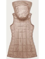 Světle béžová dámská vesta s kapucí S'West (B8226-51)