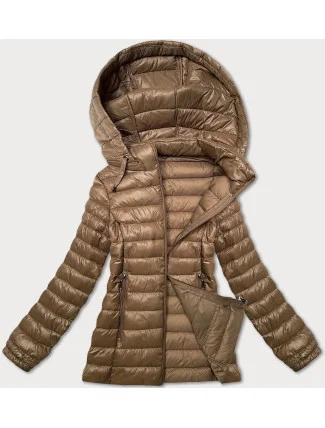 Dámská prošívaná bunda ve velbloudí barvě s kapucí J Style (16M9102-62) Dámská prošívaná bunda ve velbloudí barvě s kapucí J Style (16M9102-62)