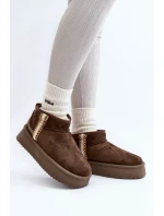 Sněhule na platformě se vzorem tmavě zelené Udra