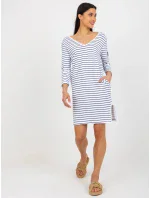 Dámské šaty BL1010.74 bílo-modré - FPrice