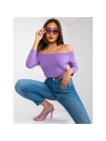 Halenka s odhalenými rameny fialová (RV-BZ-4692.11) Halenka s odhalenými rameny fialová (RV-BZ-4692.11)