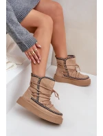 Dámské Sněhule S Výšivkou Na Platformě Hnědé Naleris