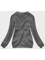 Dámská tepláková mikina v grafitové barvě se stahovacími lemy (W01-5) Dámská tepláková mikina v grafitové barvě se stahovacími lemy (W01-5)