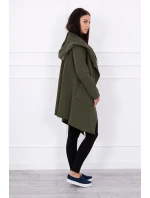 Volně padnoucí khaki bunda s kapucí