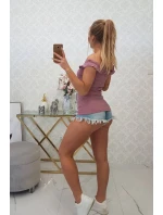 Španělská halenka s volánky tmavě růžová Španělská halenka s volánky tmavě růžová