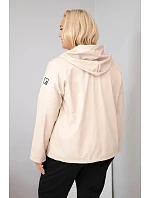 Dámská bunda Plus Size s kapucí a nastavitelným spodkem béžová