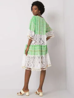 Šaty DHJ SK 13567.41P bílá zelená