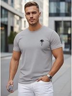 Pánské bavlněné tričko s potiskem, šedé, FashionStreet NX5126R Pánské bavlněné tričko s potiskem, šedé, FashionStreet NX5126R