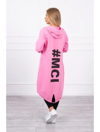 Světle růžová bunda s potiskem