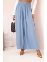 Dámské kalhoty z viskózy s elastickým pasem z denimu