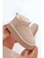 Dámské sněhule z přírodního semiše béžové Mairene